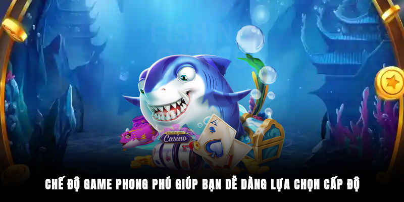 Chế độ game phong phú giúp bạn dễ dàng lựa chọn cấp độ